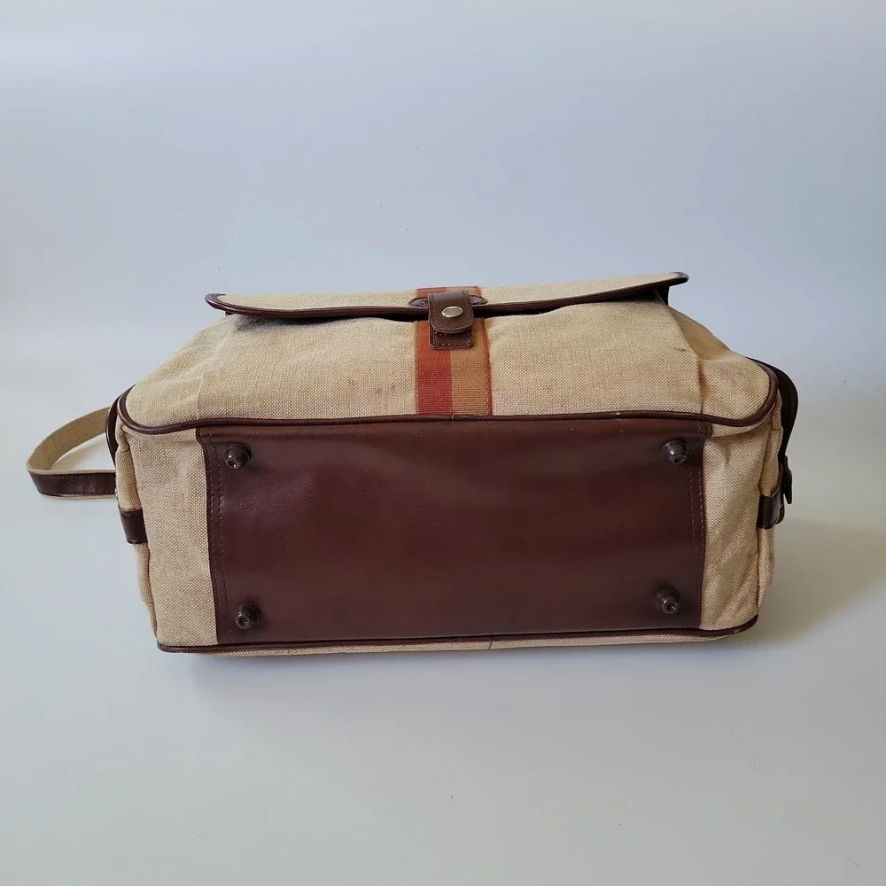 Vintage Samsonite Scamps Club Linen Canvas Duffle Bag Overnight Travel Retro